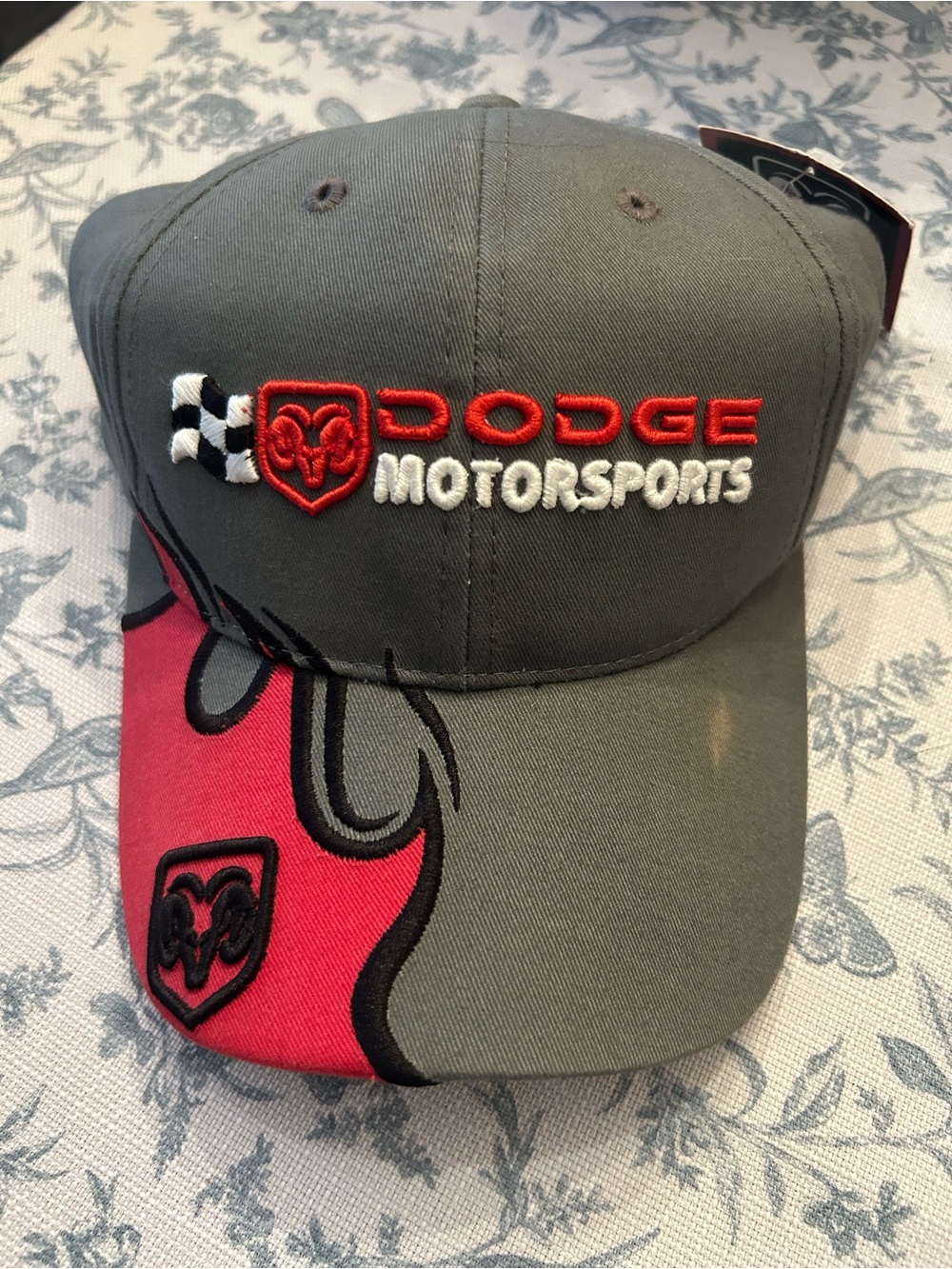 Dodge Motorsports Men's Gray and Red Baseball Cap